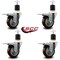 Service Caster 3.5'' Maroon Poly Swivel 1-7/8'' Expanding Stem Caster Set Total Lock Brake, 4PK SCC-EXTTL20S3514-PPUB-MRN-178-4 - alternate 3